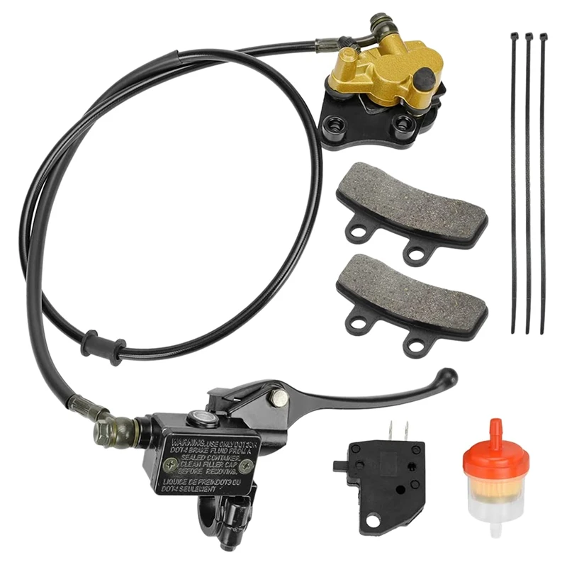 GOOFIT 1100mm Front Disc Brake Master Cylinder Assembly for 50cc 70cc 90cc 110cc 125cc ATV Dirt Bike