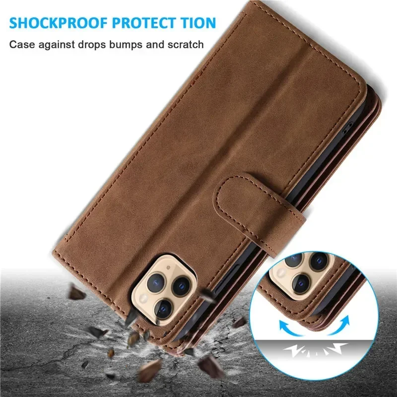 Luxurious Leather Zipper Wallet with Multi Card Slots and Wrist Strap