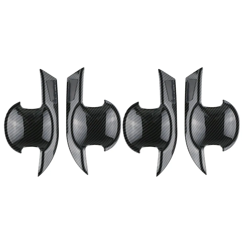 Carbon Fiber Car Door Handle Bowl Cover Trim Frame for Toyota Avanza Premio Veloz Cross 2022 2023 2024 Door Handle Stickers 3