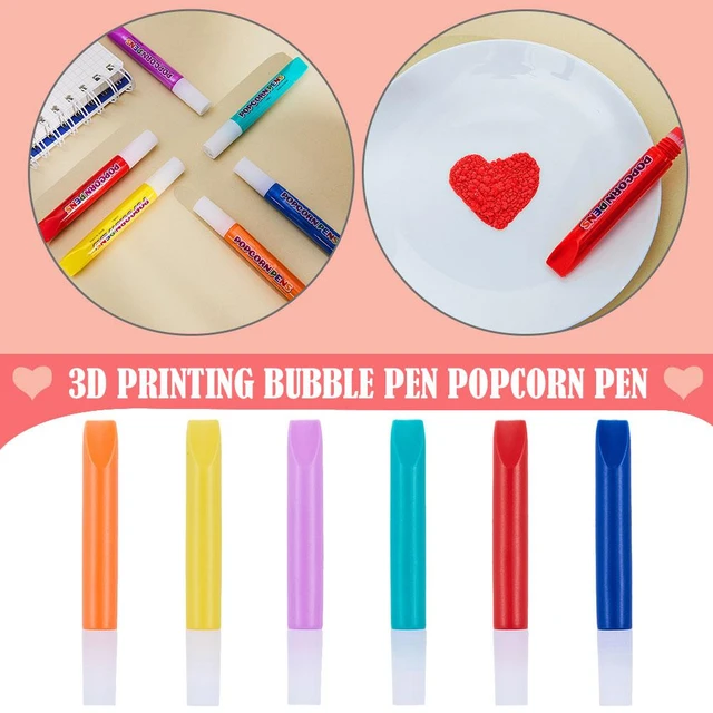 3d Art Print DIY Bubble Popcorn Drawing Pens Cute Colour Magic Puffy Pens  Kids Drawing Creative Markers For Girls I0A2 - AliExpress