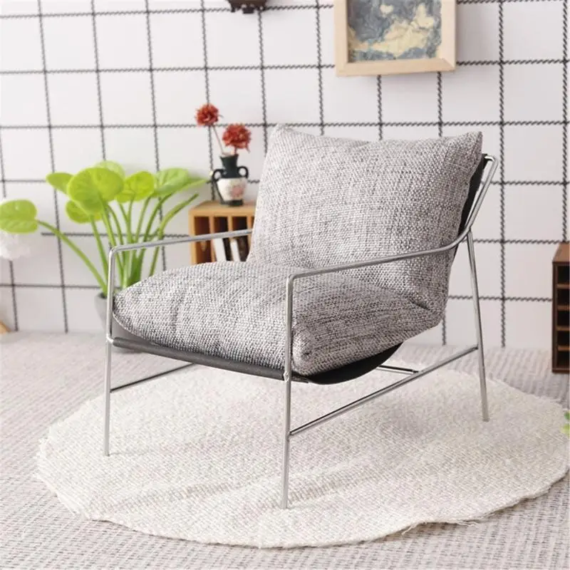Premium Doll House Möbel 1/6 Replikat -Sofa -Stuhl mit waschbarem Stoff und stabile Eisenstruktur Szene Dekore A2UB – Detail 9