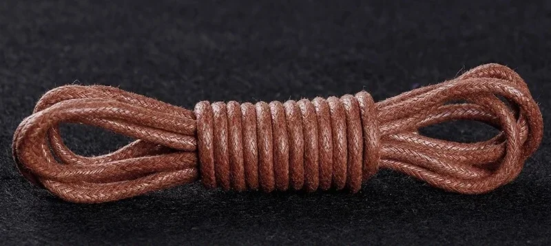 Premium Waxed Cotton and Leather Waterproof Shoelaces