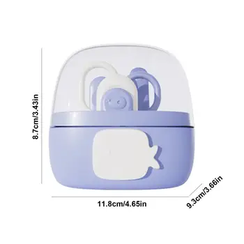 Baby Nail Kit 4-in-1 Cartoon Fingernail Clippers Grooming Care Nail Scissors Set Manicure Care Safe Clippers Scissors File 6