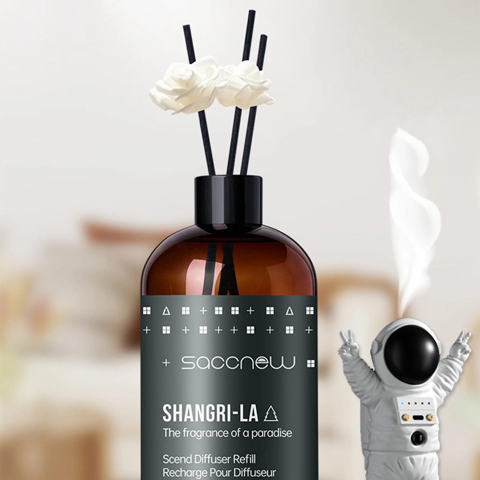 500ml Scented Stick Room Freshener Refillable Scented Diffuser Oil for Women Men Desk Aesthetic