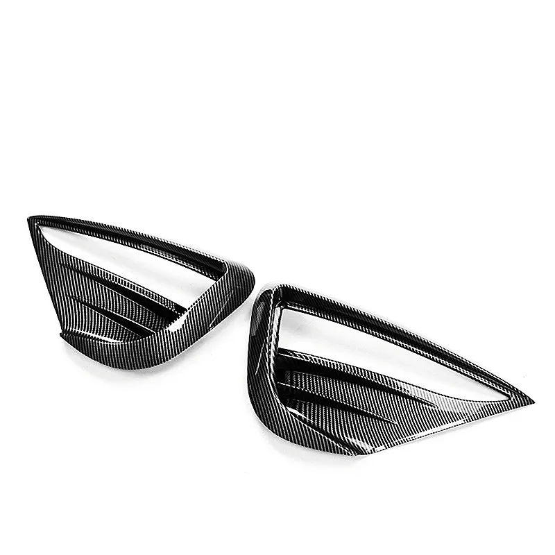 Tesla Model Y ABS Black Carbon Fog Lamps Shade Car Front Fog Light Hoods Eyebrow Eye Wind Knife Cover Trim car accessories