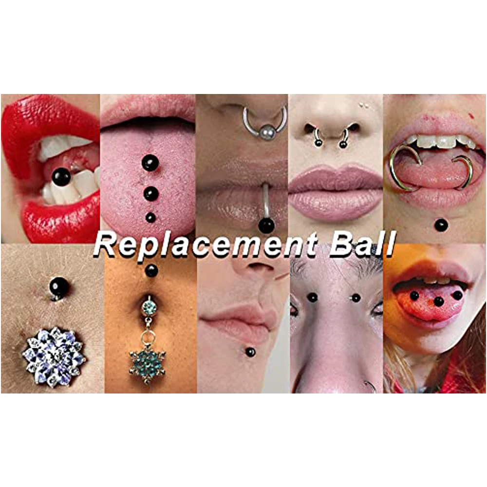 Piercing Jewelry 10PCS Stainless Steel Screw Replacement Piercing Ball Labret Eyebrow