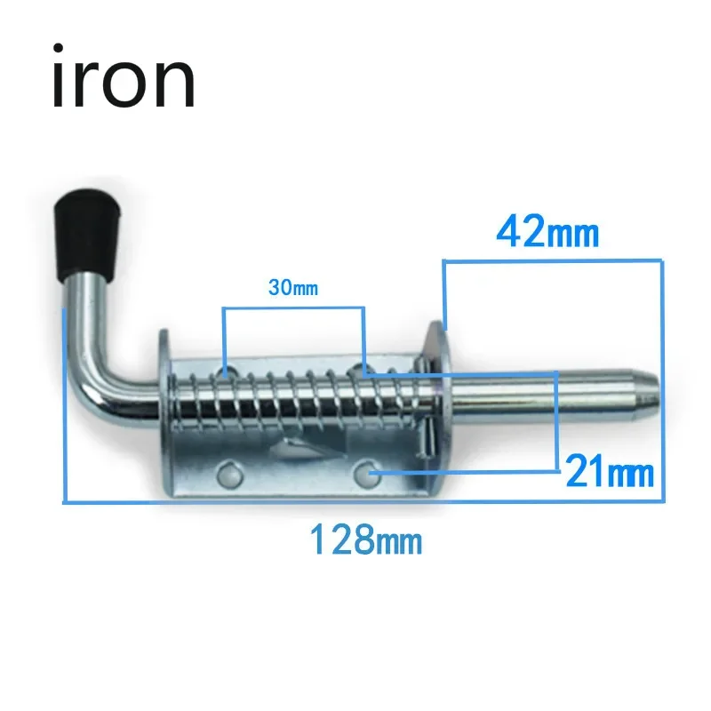 Latch Loaded Metal Security Barrel Bolt Latch 1PC 128mm*32mm Silver Tone Spring Latches Door Cabinet Hinges Hardware