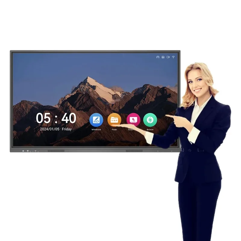 Large Screen 65Inch 4K 3840*2160 Android Television Smart Tv Displays for Meetings Educations Interactive