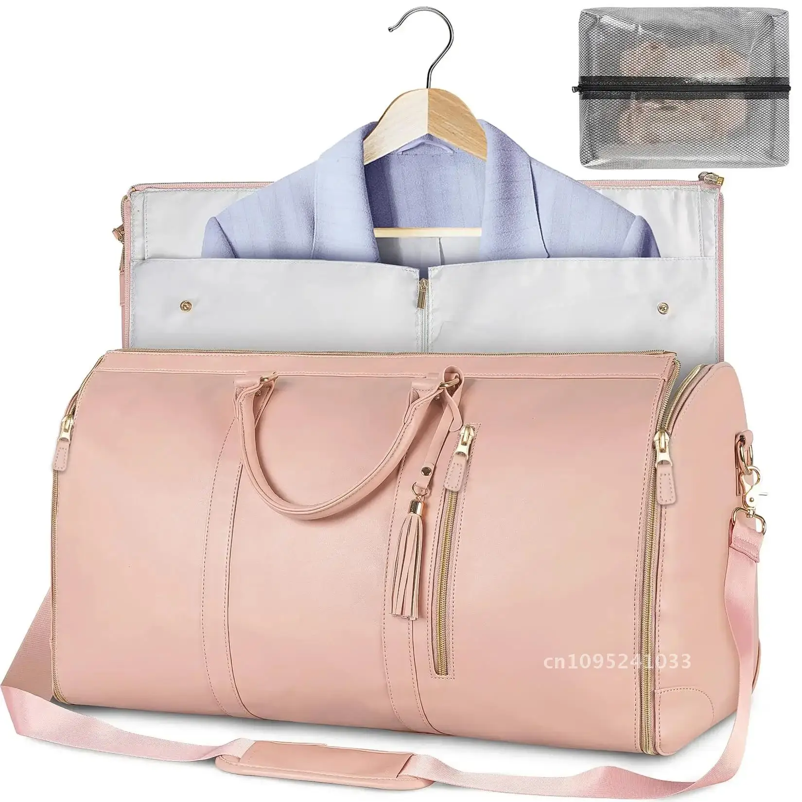 Foldable Women's Travel Convenient Carry-on Clothing Bag Large Leather PU Bag Travel Bag Business Duffel Women's 3