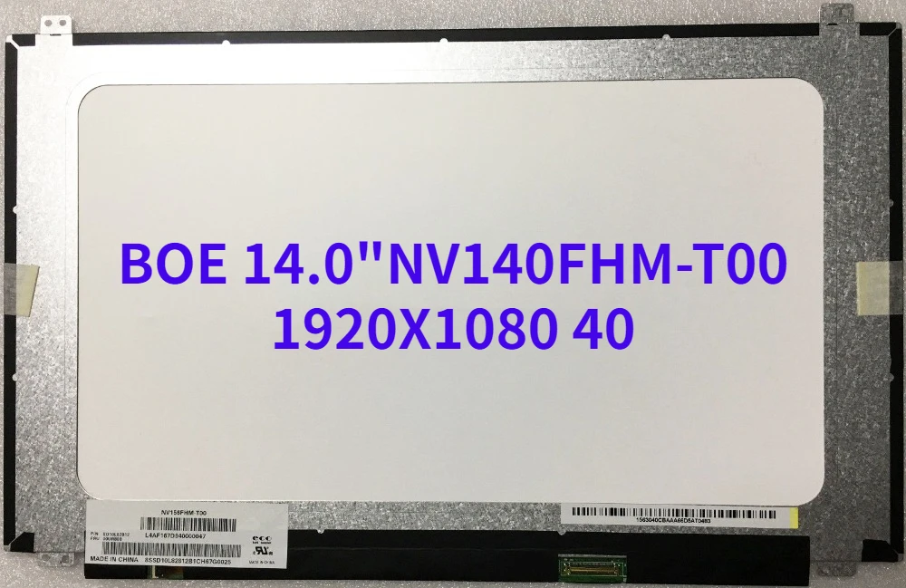 

For BOE 14.0" IPS Matrix NV140FHM-T00 P/N SD10P38842 F Fru 01LW093 NV140FHM T00 LCD Touch Screen FHD 1920X1080 40 PINS Glossy