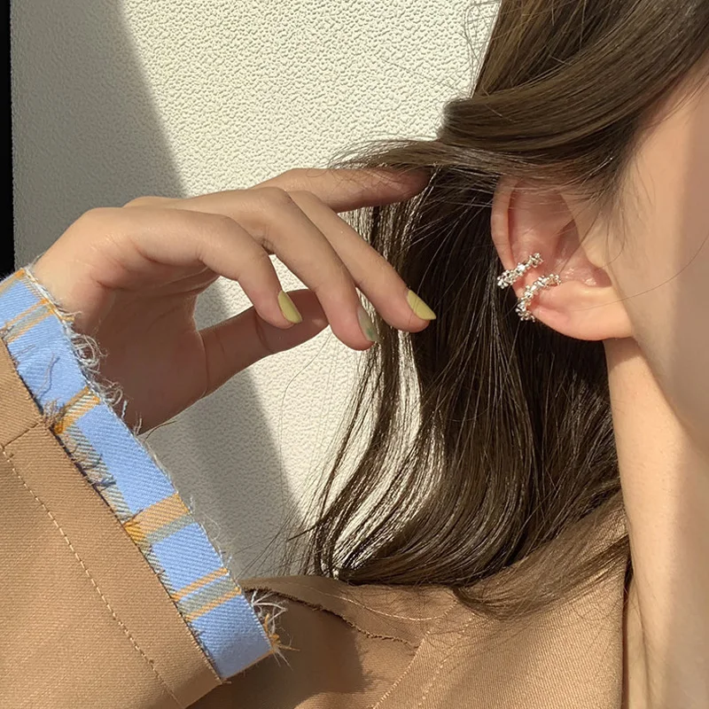 Metal ball ear bone clip ear cuff clip earrings Delicate cuffs fake piercing earrings for women trend jewelry gift
