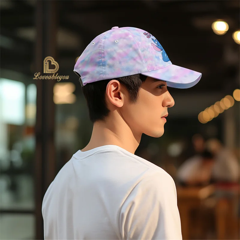 Kawaii Lilo and Stitch Sunscreen Hat Adjustable Teenager Baseball Cap Sun Hat Boys Girls Summer Breathable