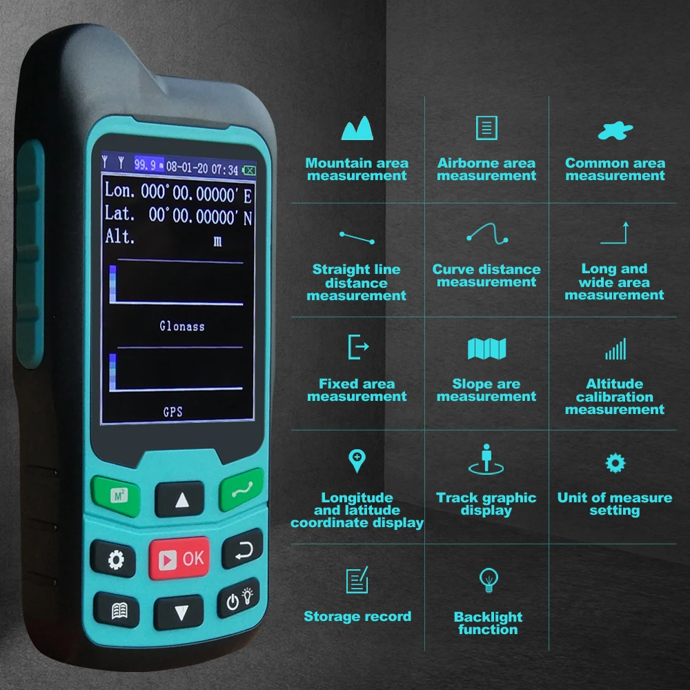 Mileseey GPS/Plough Land Meter MC8066 Handheld GPS Area meter Tester Land Measuring Instrument Plough Navigation Area Meter