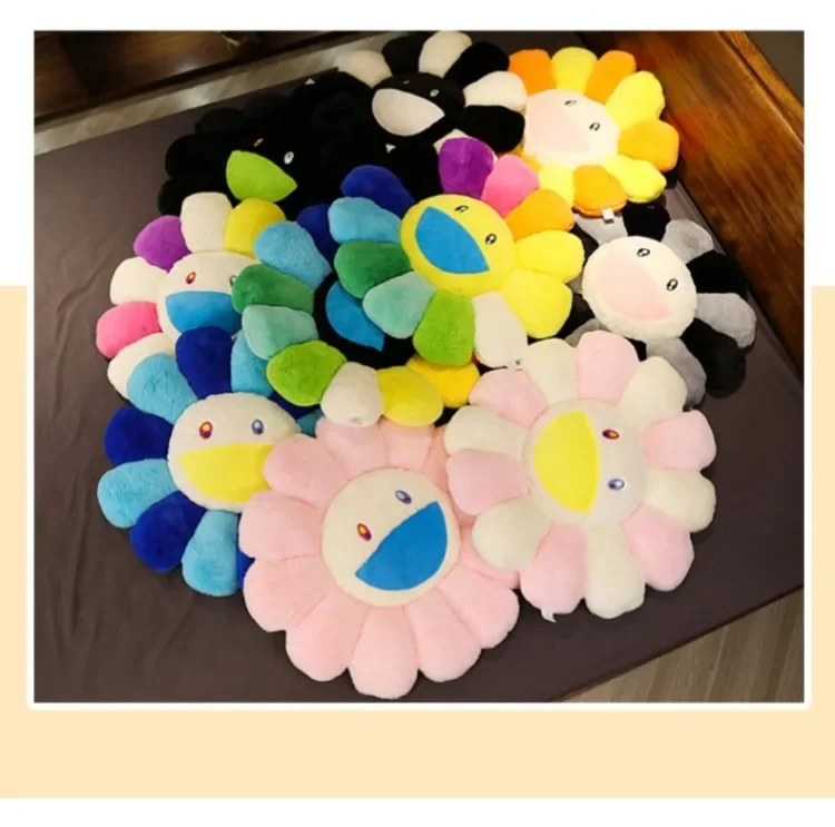 Cozy Sunflower Plush Cushion Creative Smile Rainbow Sunflower Cushion Sofa Decorative Pillow Bedroom Back Plush Accessories Gift