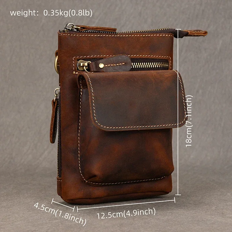 Genuine Leather Men's Waist Bag Fanny Pack