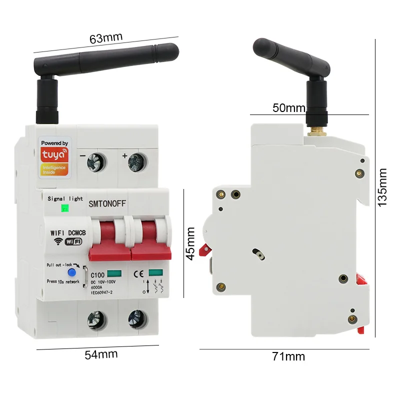 SMTONOFF Tuya Smart WiFi DC afbryder 12V 24V 48V Overbelastningsbeskyttelse - Image 6