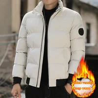Autumn Winter Stand Collar Padded Jacket Men's Thick Warm Fashion Down Parka Coat Men Business Casual Puffer Jackets Clothing