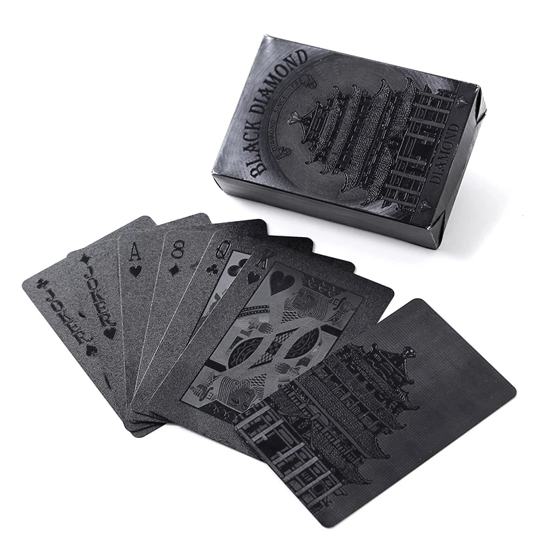 New Black Poker No Color Playing Cards Waterproof PET/PVC Plastic Poker Tourism Souvenir Board Game 1