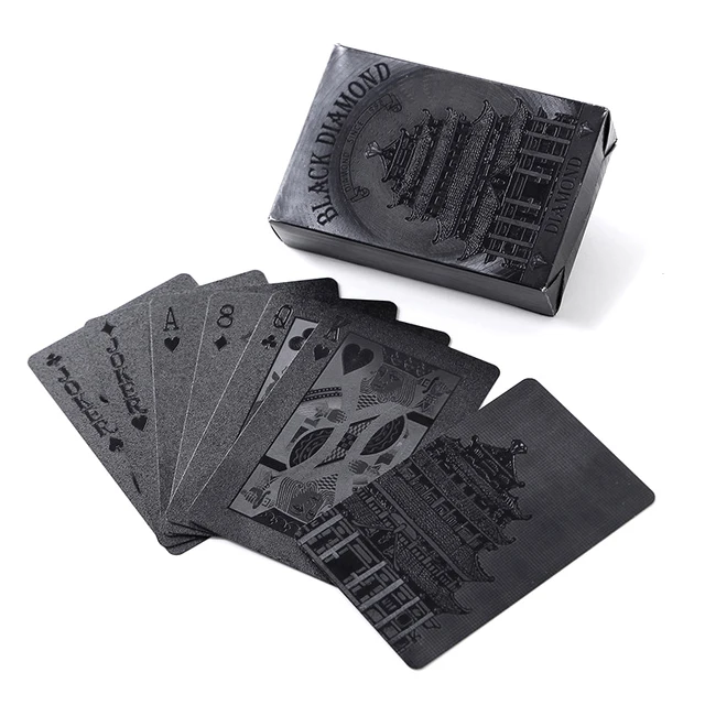New Black Poker No Color Playing Cards Waterproof PET/PVC Plastic Poker Tourism Souvenir Board Game 1