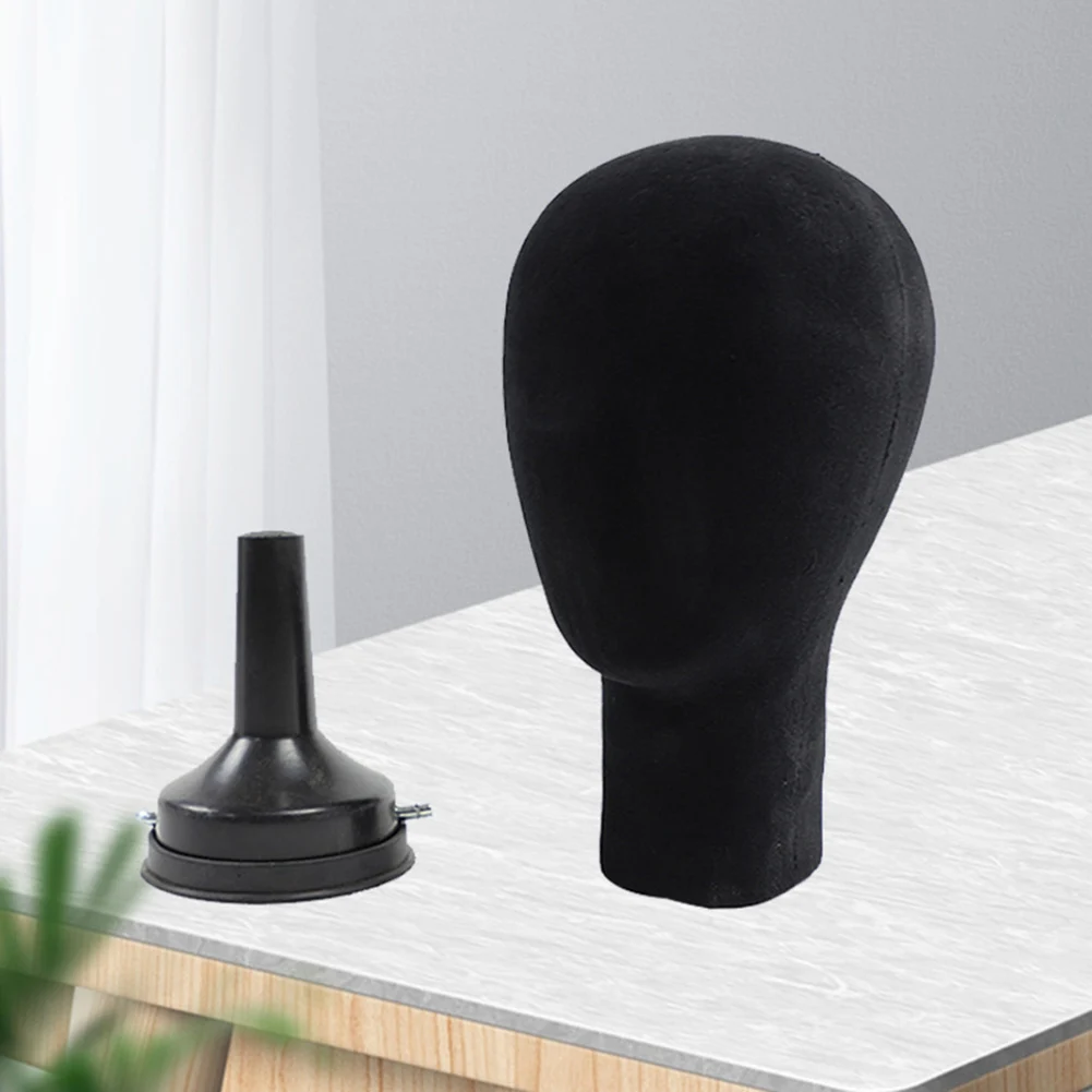 Testa di manichino modello Display piastra di Base parrucche Caps supporto per occhiali pratico floccaggio testa di schiuma modello cappello parrucca puntelli staffa - immagine 3