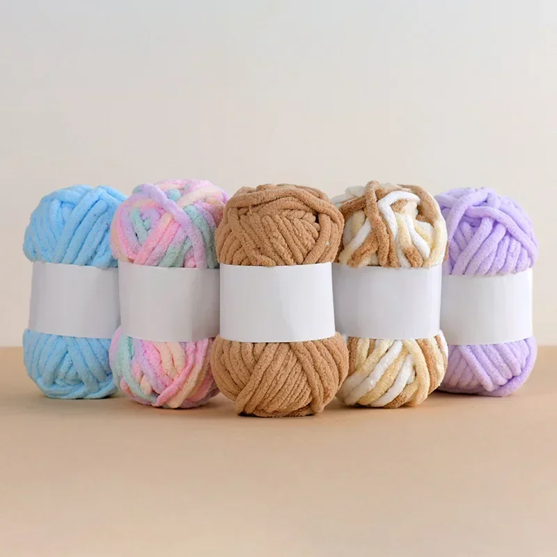 50g Thick Velvet Yarn Handmade DIY Knitting Yarn Wool Line Baby Scarf Hat Soft Chenille Yarn Knit Wol Crochet  Knitting 2