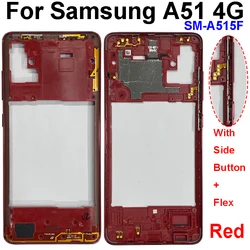 Premium Middle Frame Housing Case with Side Button Parts (A51 4G - Red)
