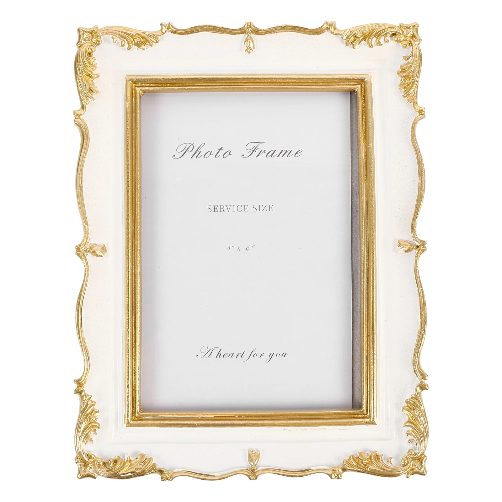 

Photo Frame Picture Frames Tabletop Vintage Resin Holder European Decorative Glass Panel Ornate Stand Wall Home