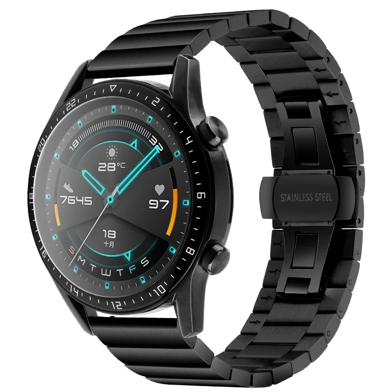 

Ремешок металлический для Huawei watch GT 2-3-pro, браслет для Samsung Active-2/3 Gear S3 Frontier/Galaxy watch 4/classic, 20 мм 22 мм