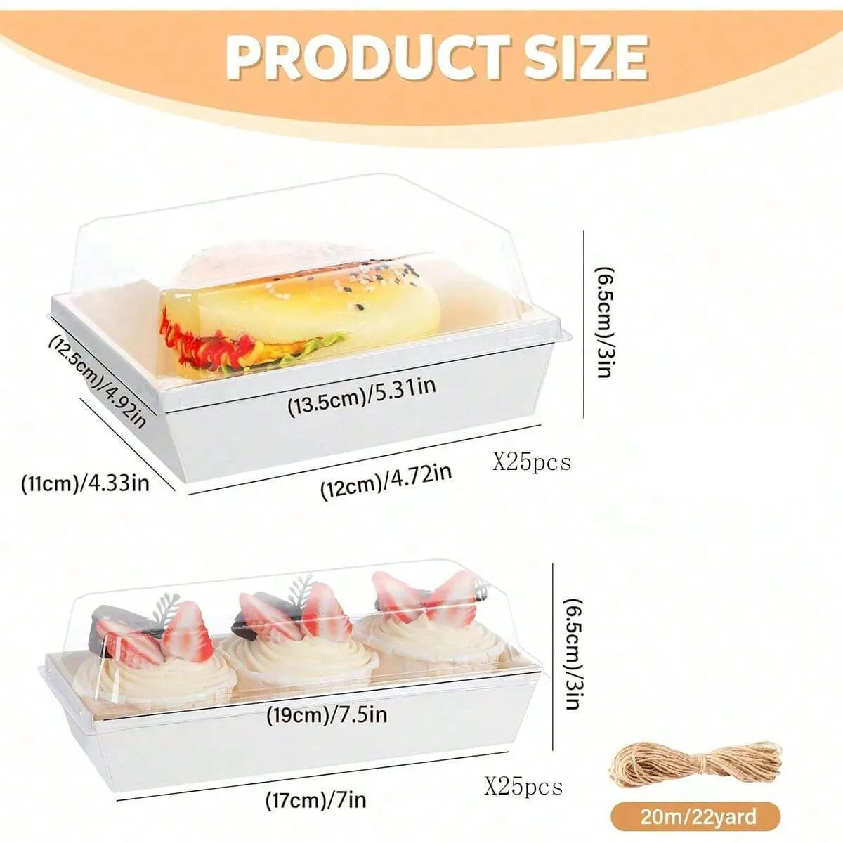 25/50 Stück Ins Minimalistische Sandwich-Verpackungsbox Gebäck-Brot-Kuchen-Box Snow Meiniang Swiss Roll Verpackungsbox – Detail 2
