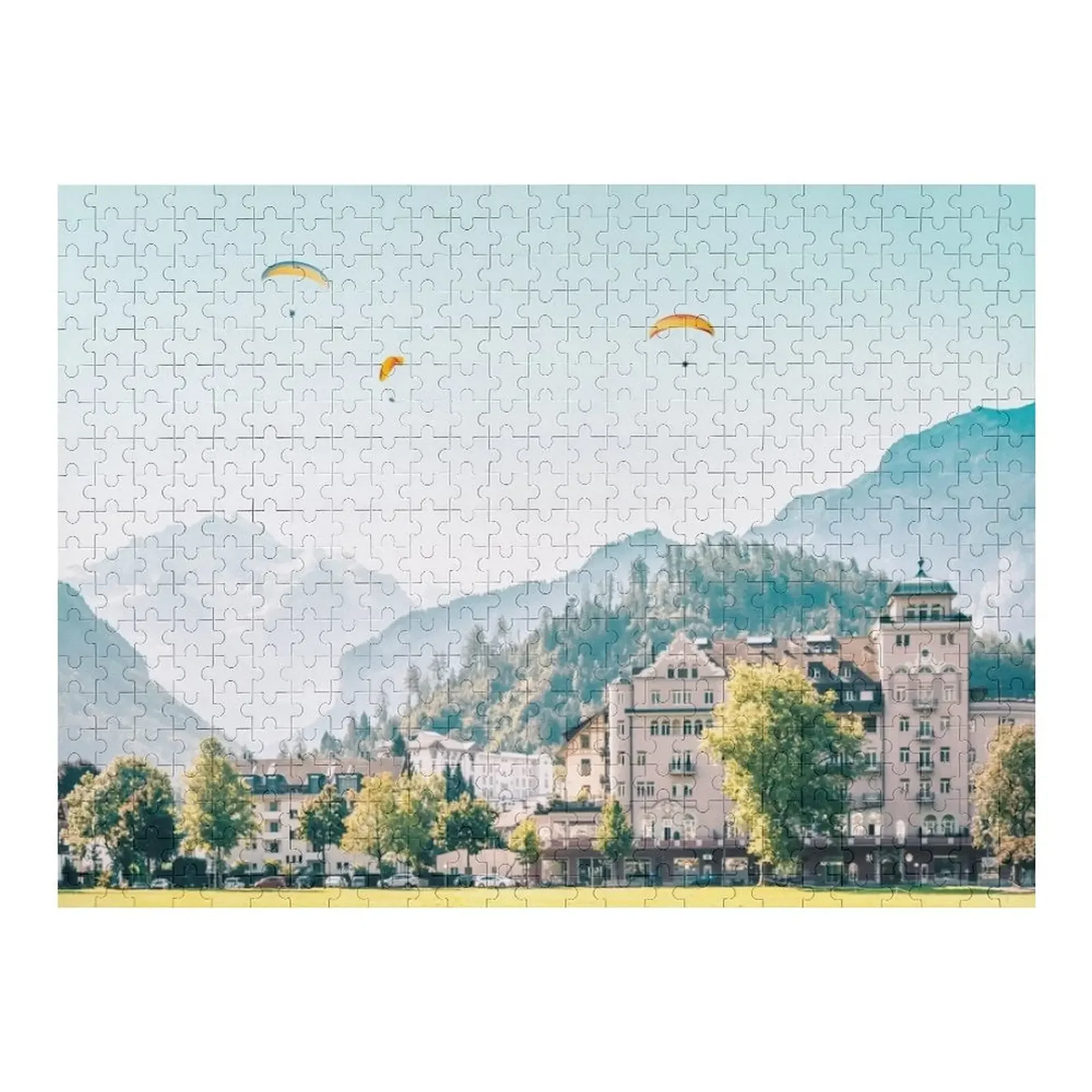 

Paragliding over the Swiss Alps, Interlaken Switzerland Jigsaw Puzzle Customized Gifts For Kids Customizeds For Kids Puzzle