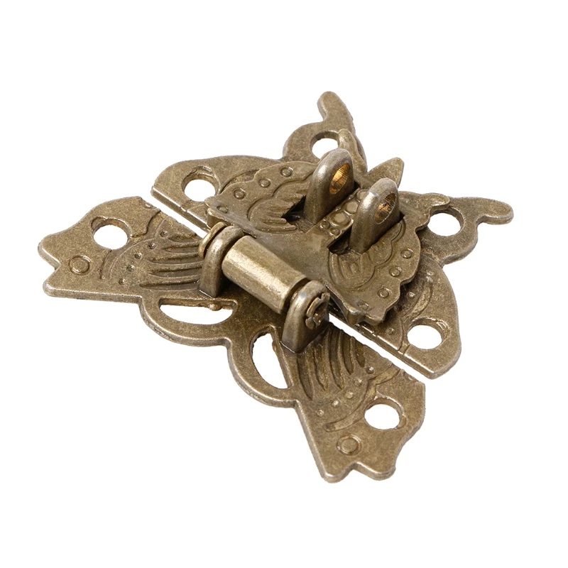 for Butterfly Antique Bronze Hasp for LATCH Wooden Box Mini Cabinet Buckle Locks furniture hardware jewelry box hasps decorative latches