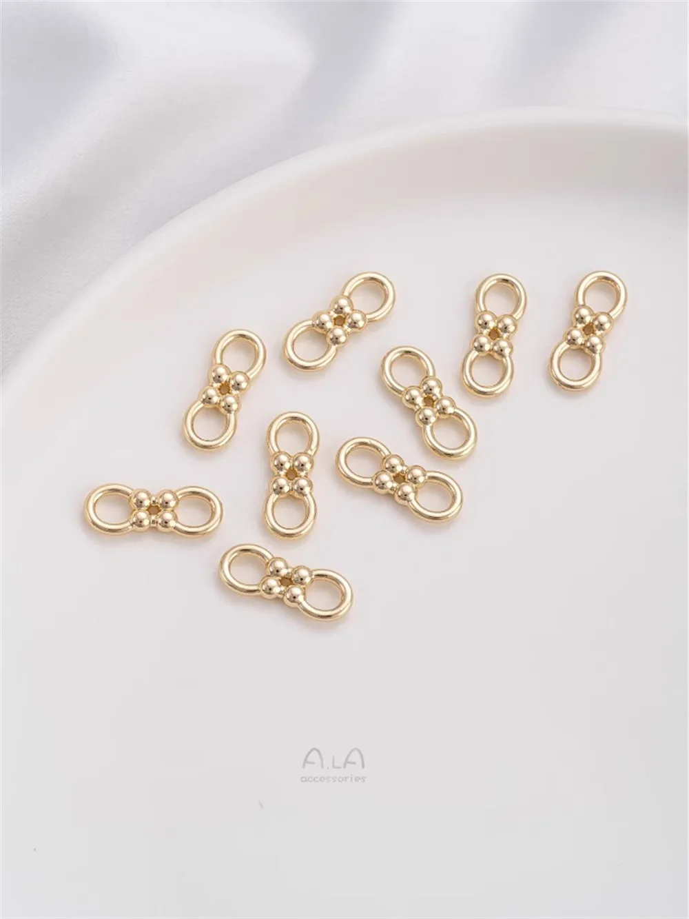 14K Gold 8-character Buckle Accessories Handmade Diy Bracelet Necklace Jewelry Buckle Finishing Connection Buckle Accessories new jewelry storage box princess double layer finishing earrings ring necklace box exquisite high end gift