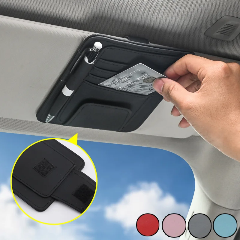 

Car Sun Visor Organizer Multi-Pocket Auto Interior Accessories Pocket Organizer Car Document Storage Pouch Pen Holder