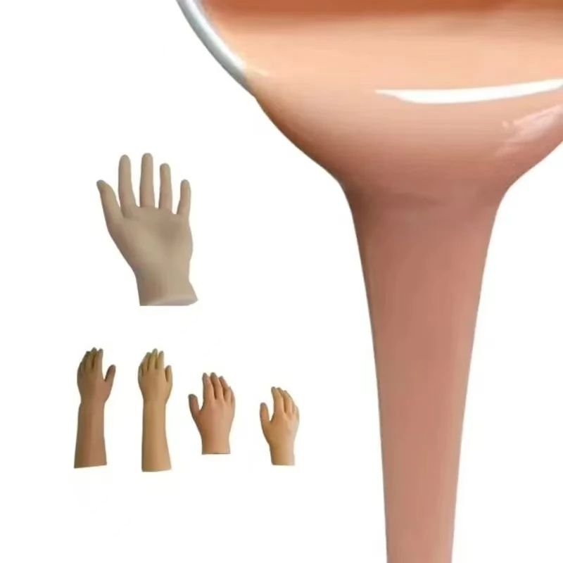 Liquid Silicone Rubber 500/1000g RTV-2 Skin Color Liquid Silicone Rubber Material 0 Hardness