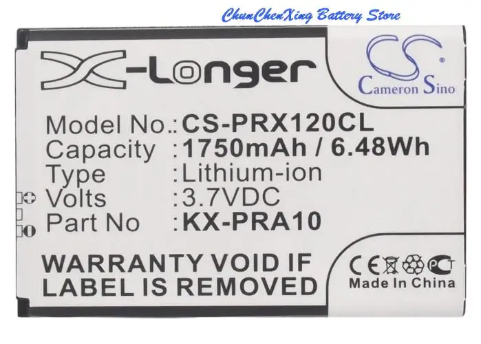 Batteria Cameron Sino 1750Mah Kx-Pra10 Per Panasonic Kx-Prx110, Kx-Prx110Gw, Kx-Prx120, Kx-Prx120Gw, Kx-Prx150, Kx-Prx150Gw