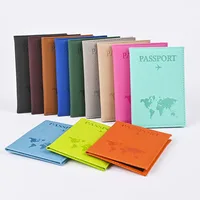 Couverture de passeport en cuir PU pour hommes et femmes, organisateur, porte-carte de protection, couvertures de documents d'identité, carte du monde, étui de passeport de voyage 6