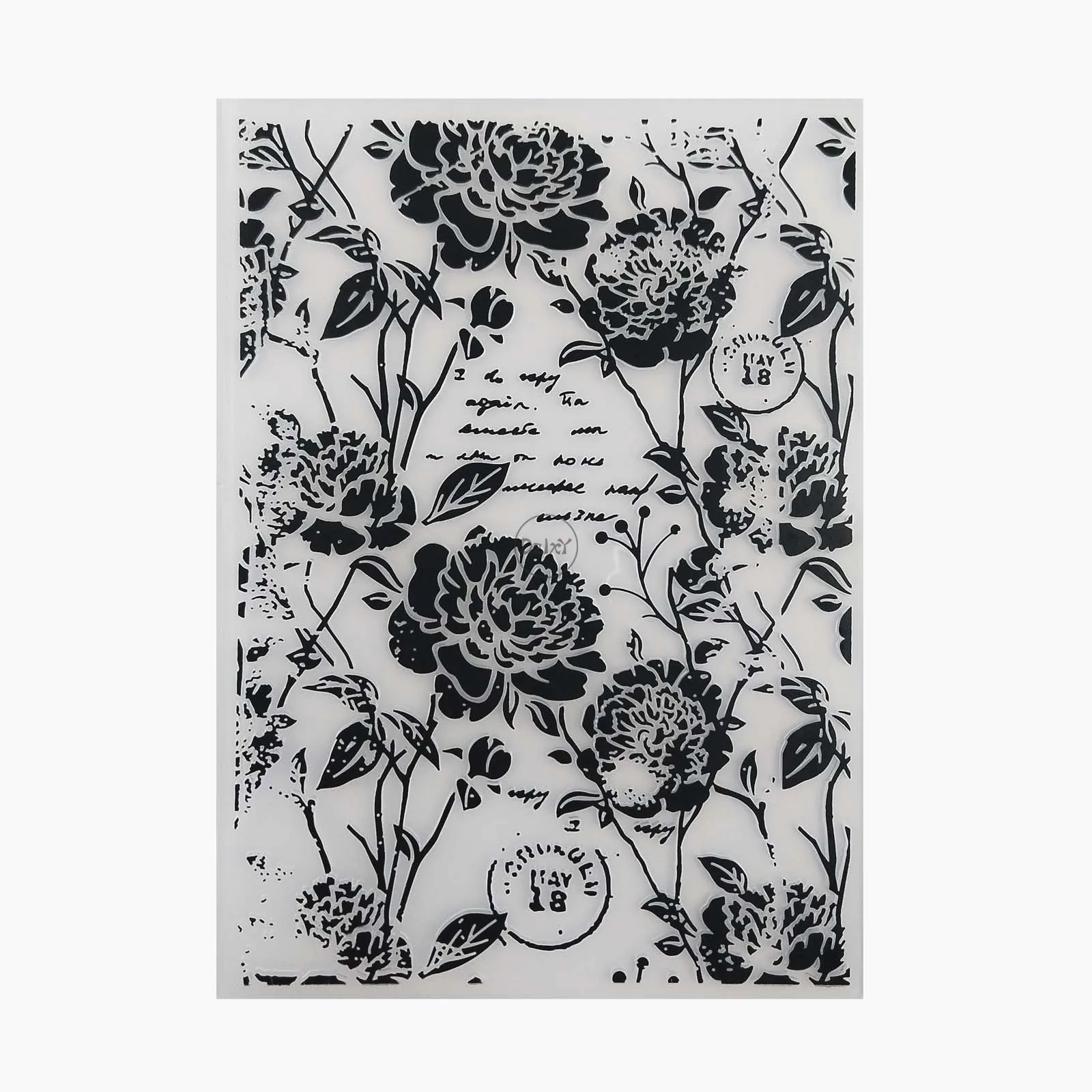 Peony Flower Background Plastic Embossing Folders for Scrapbooking Paper Album Cards Making Supplies 3D Stencils Crafts