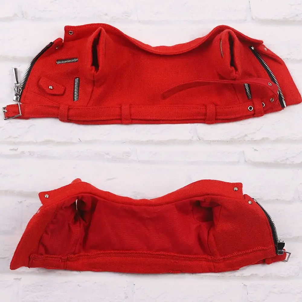PU Leather Winter Coat for 20cm Dolls Handmade Jacket