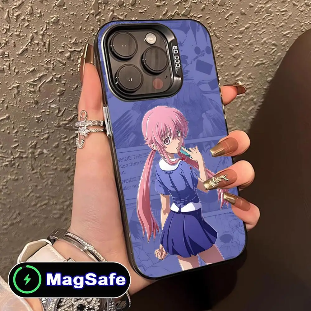 Future Diary Gasai Yuno Phone Case for iPhone 16 15 14 13 12 11 X XR XS 8 7 Pro Max Plus MagSafe Colored Pretty Smartphone Cover - 202192403