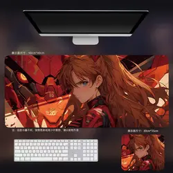 Evangelion Asuka Themed Anti - Slip Mouse Pad - Soft Office Mat with Cartoon Animation Design - 90x40cm (06)