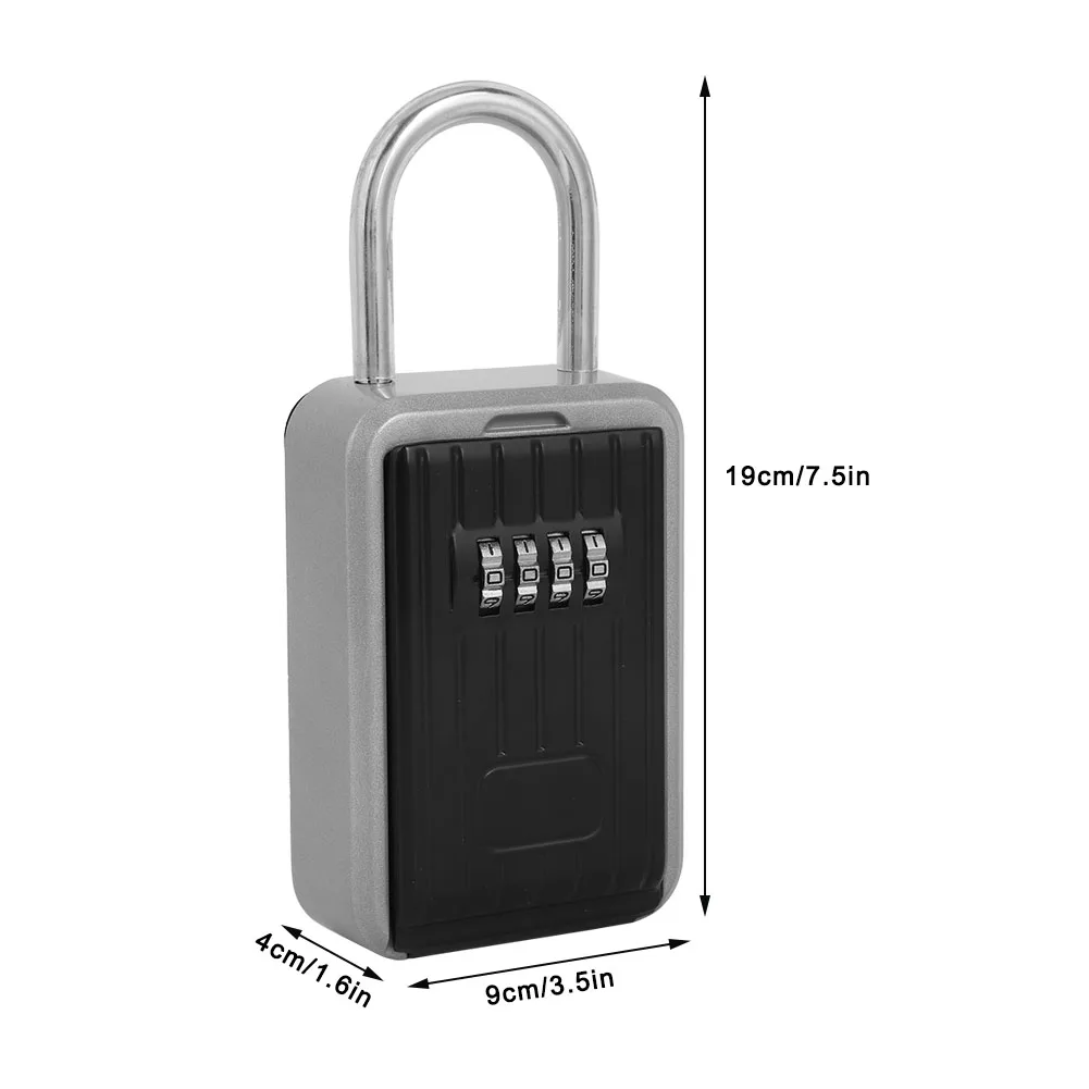 Key Box Key Lock Case Portable Outdoor Waterproof Wall Mounted 4‑Digit Combination Anti‑Theft Lock Storage Security Box