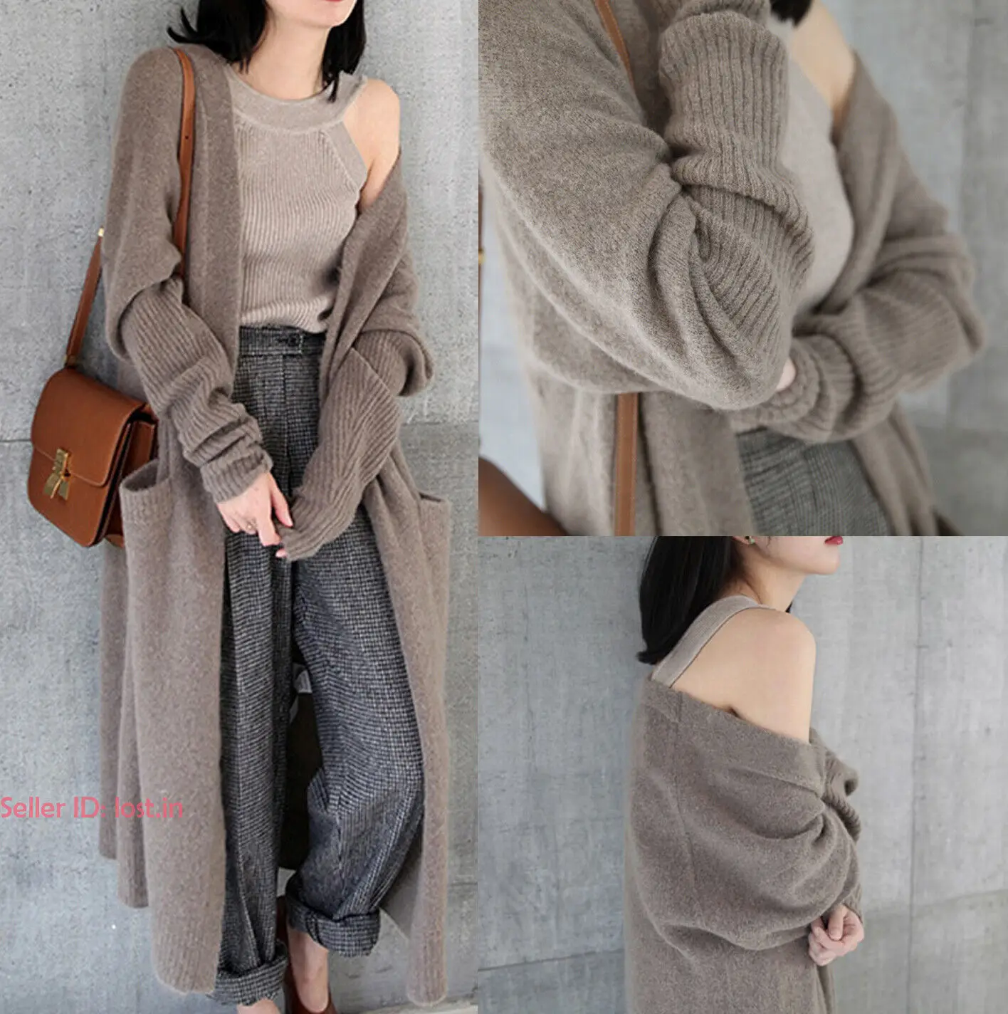 

Womens Ladies Warm Cashmere Knitted Cardigan Long Sweater Stretch Coat Outerwear
