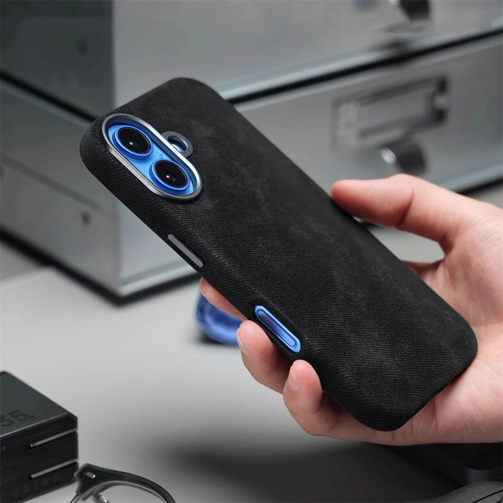 Luxury Fiber Leather Shockproof Case with MagSafe Compatibility