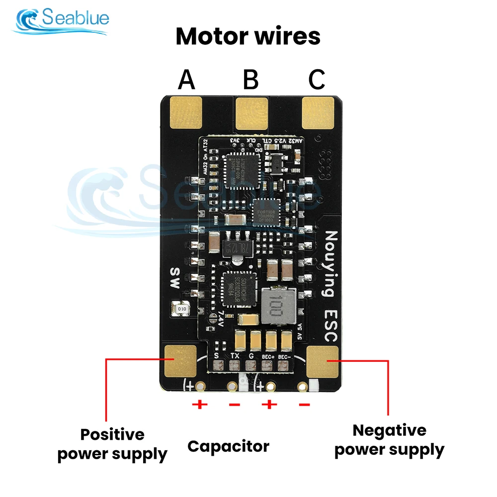ESC 120A 3-6S BEC 5.2V/7.2V pour RC Drone Voiture