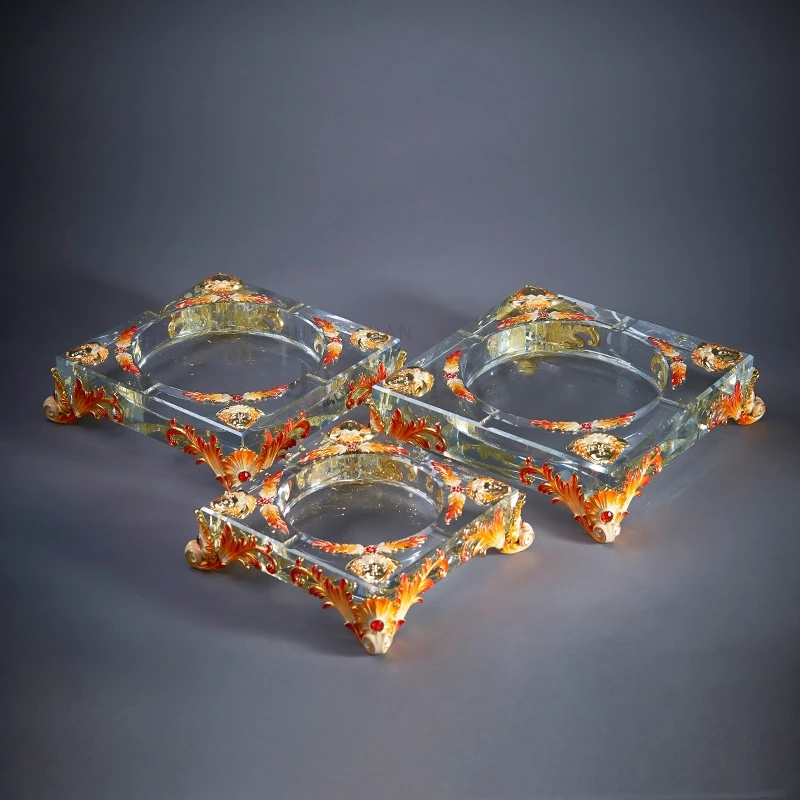 

European Light Luxury Crystal Ashtray Table Decoration