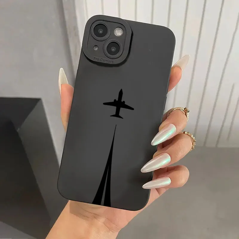 Aviation-Themed Silicone Soft Phone Case – Sleek Design and Durable Protection