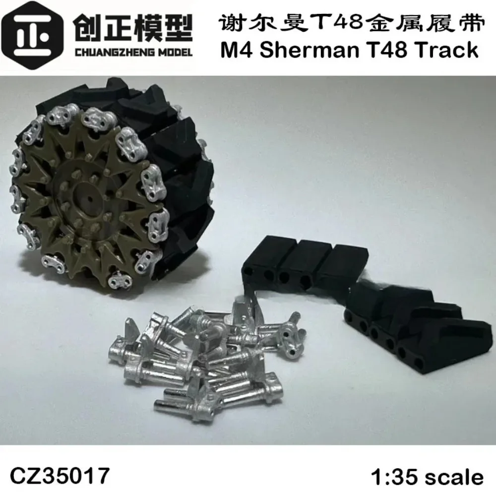 Chuangzheng 모델 액세서리 35017 미국 M4 셔먼 T48 탱크 금속 트랙(실..