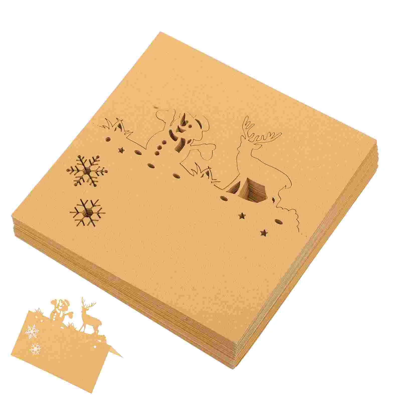 50 Pcs Christmas Party Table Cards Winter Place Holders Name Wedding Reception