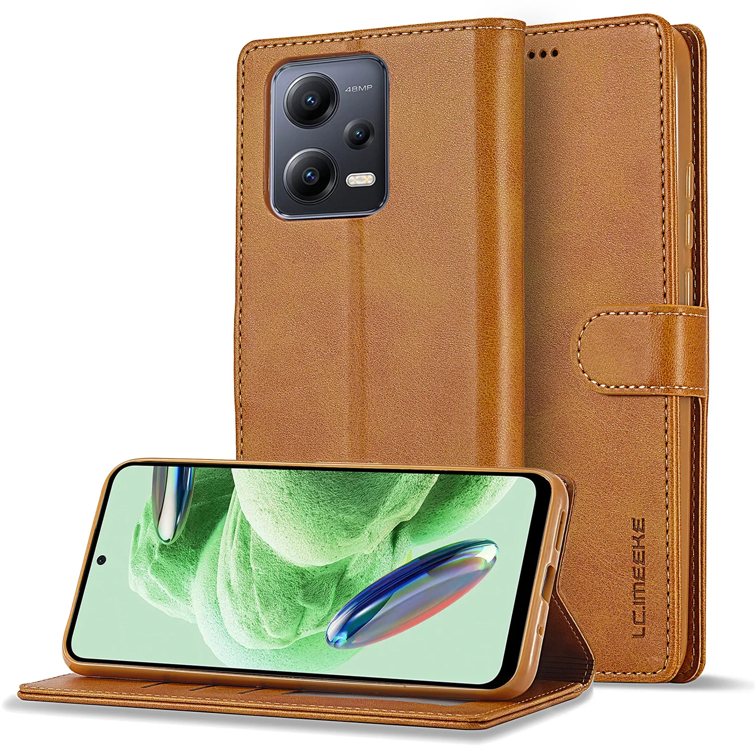 Leather Flip Wallet Phone Case with Card Holder