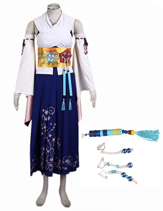 MMGG Final Fantasy Ten Yuna Summoned Cosplay Costume Outfit High